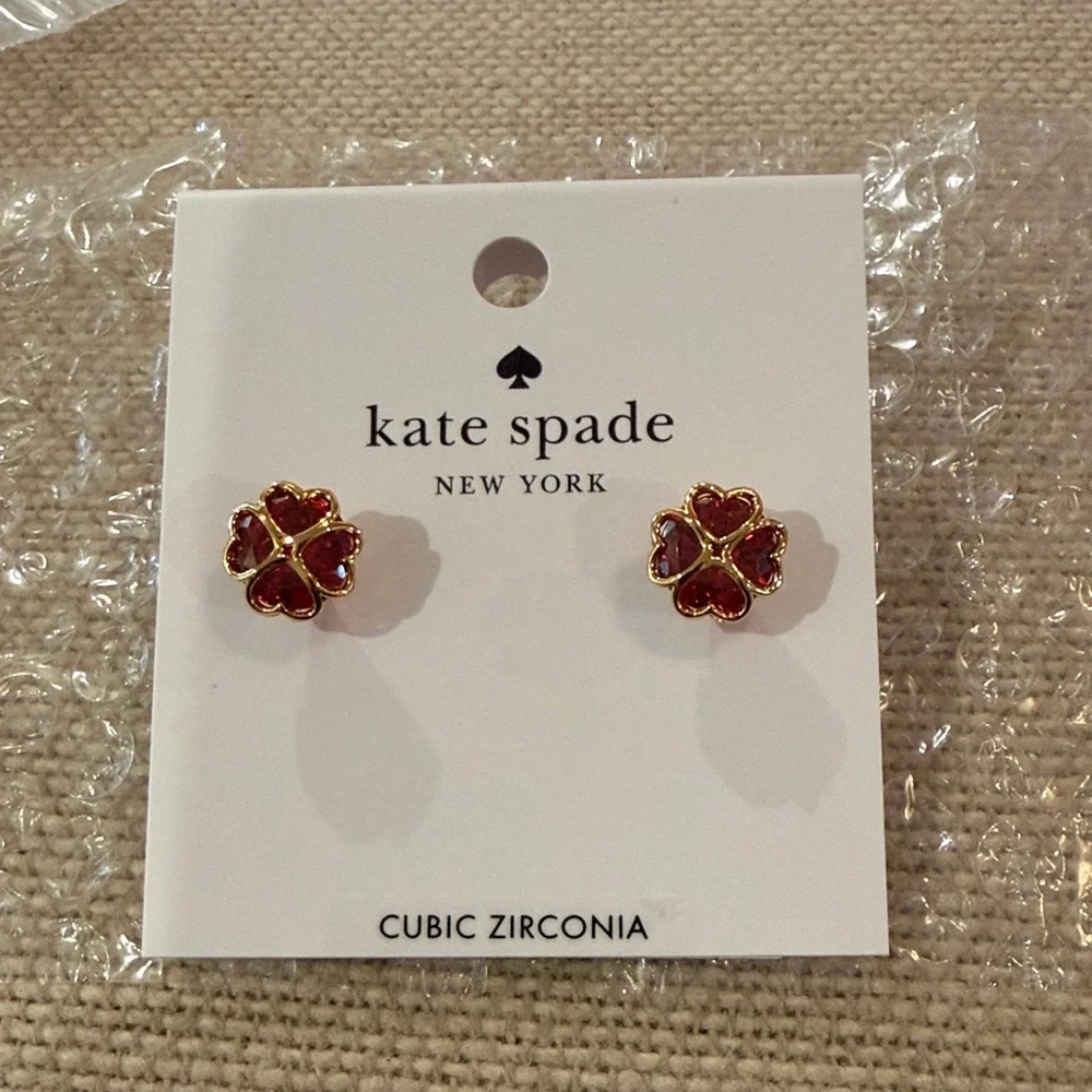 kate spade Ruby Something Sparkly Spade Studs/NWT - Picture 4 of 9